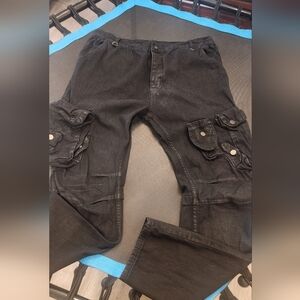 MNML Black Straight Cargo Jeans